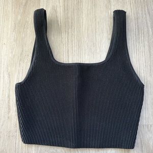 Babaton black cropped tank top, size small